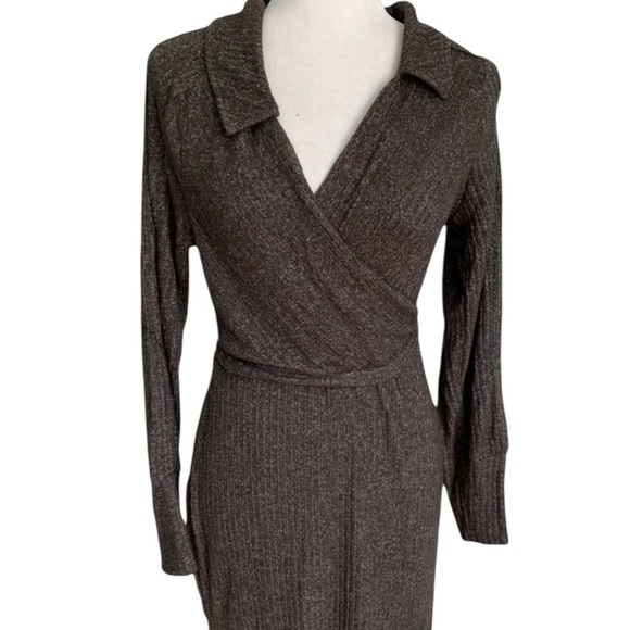 NWT Anthropologie Olive Green Minvet Daily Practice Belted Knit Maxi Dress - Picture 7 of 9